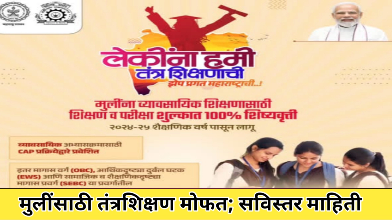 मुलींसाठी तंत्रशिक्षण मोफत; यापुढे शिक्षण आणि परीक्षा शुल्क सुद्धा माफ