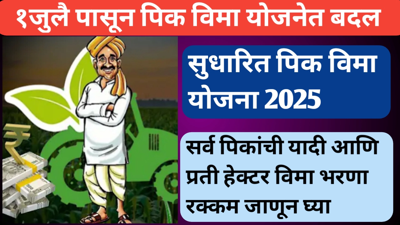 नवीन पिक विमा योजनेतील पिके आणि विमा रक्कम जाणून घ्या