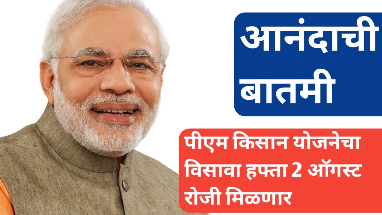 पीएम किसान योजनेचा विसावा हफ्ता 2 ऑगस्ट रोजी खात्यात येणार