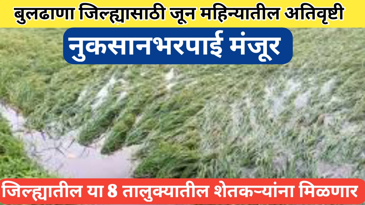 जून महिन्यातील अतिवृष्टी नुकसानभरपाई मिळणार; बुलढाण्यातील हे तालुके पात्र