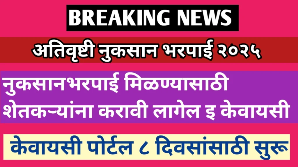 सोलापूर जिल्ह्यातील नुकसान भरपाईसाठी केवायसी पोर्टल सुरू
