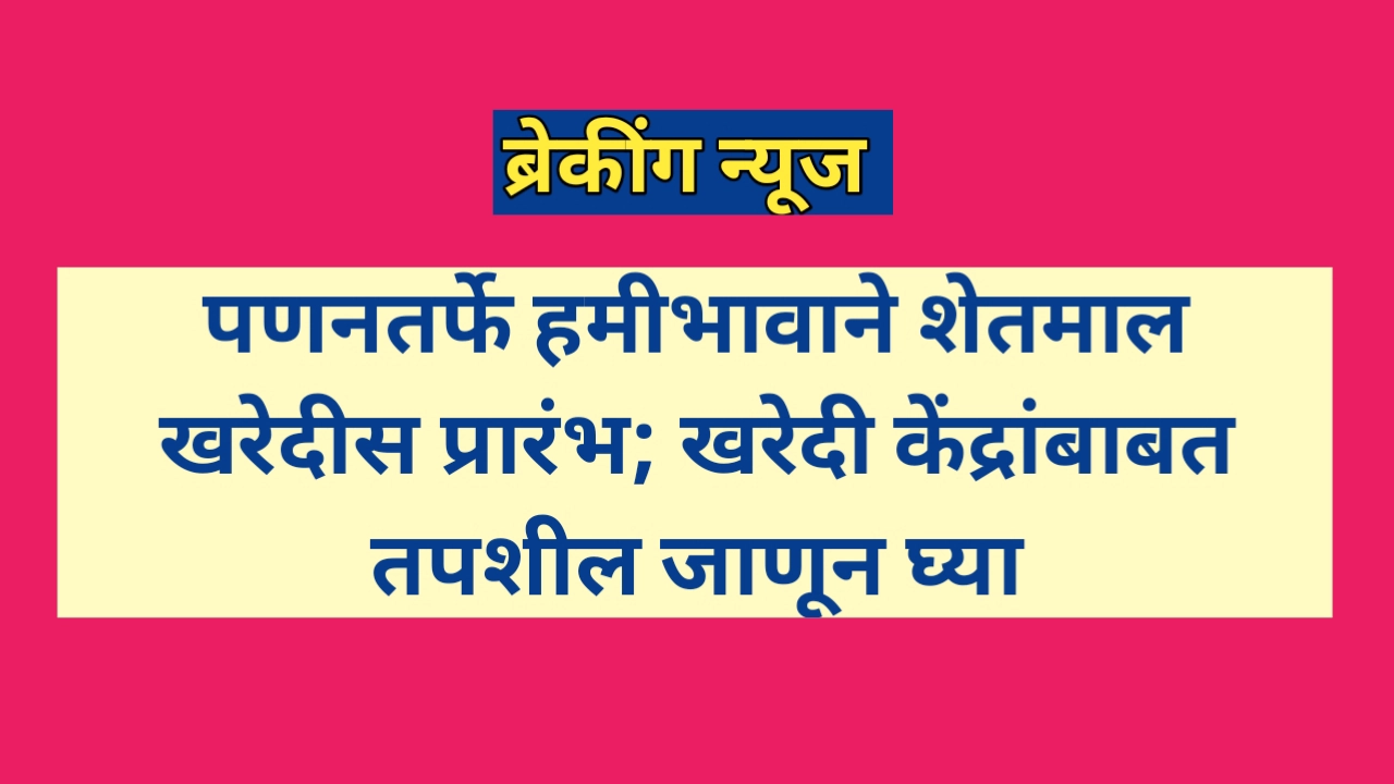 पणनतर्फे हमीभावाने शेतमाल खरेदीस प्रारंभ; खरेदी केंद्रांबाबत तपशील जाणून घ्या