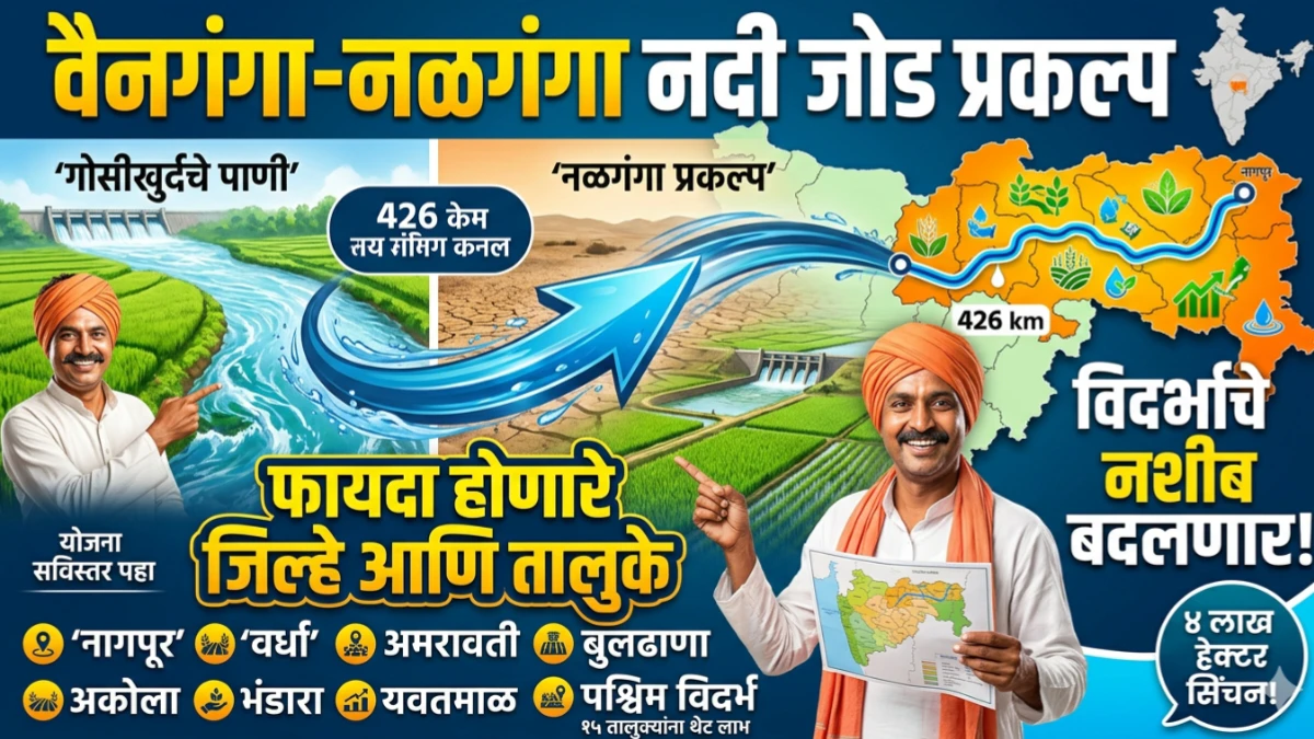 वैनगंगा नळगंगा प्रकल्पाचा फायदा होणारे जिल्हे आणि तालुके