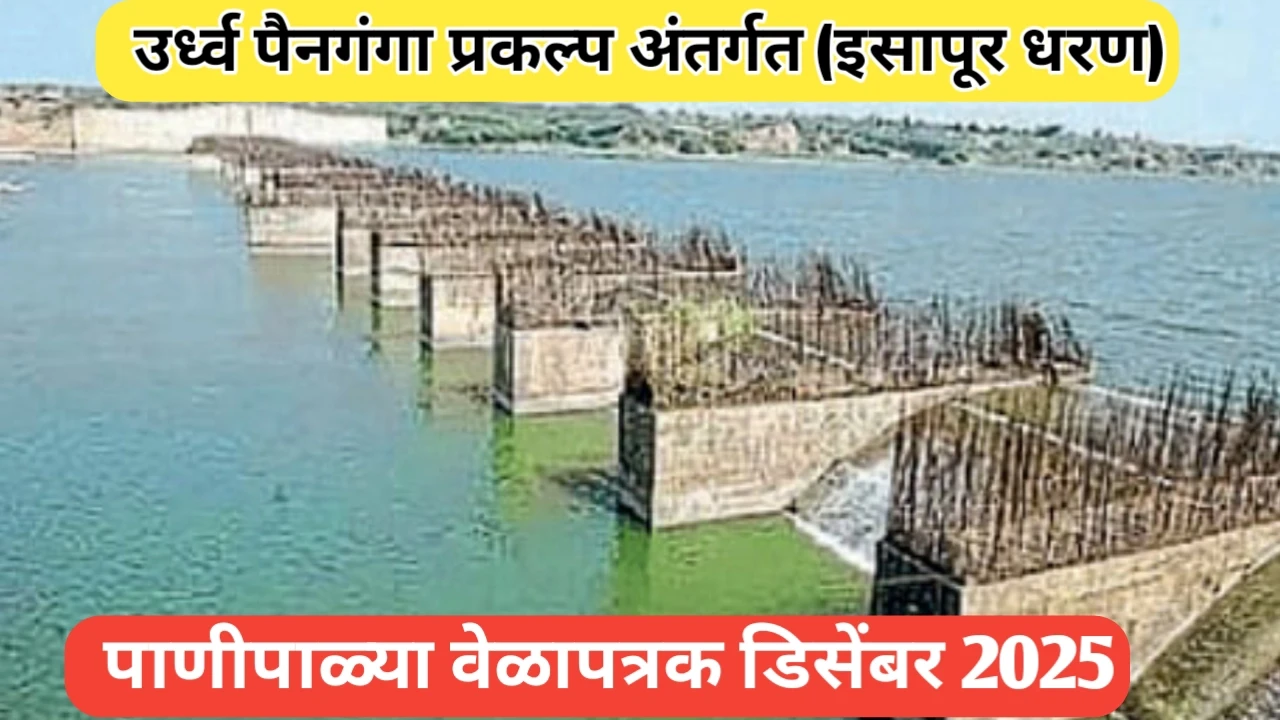 इसापूर धरण पाणीपाळ्या वेळापत्रक २०२५-२६: शेतकऱ्यांसाठी संपूर्ण मार्गदर्शन