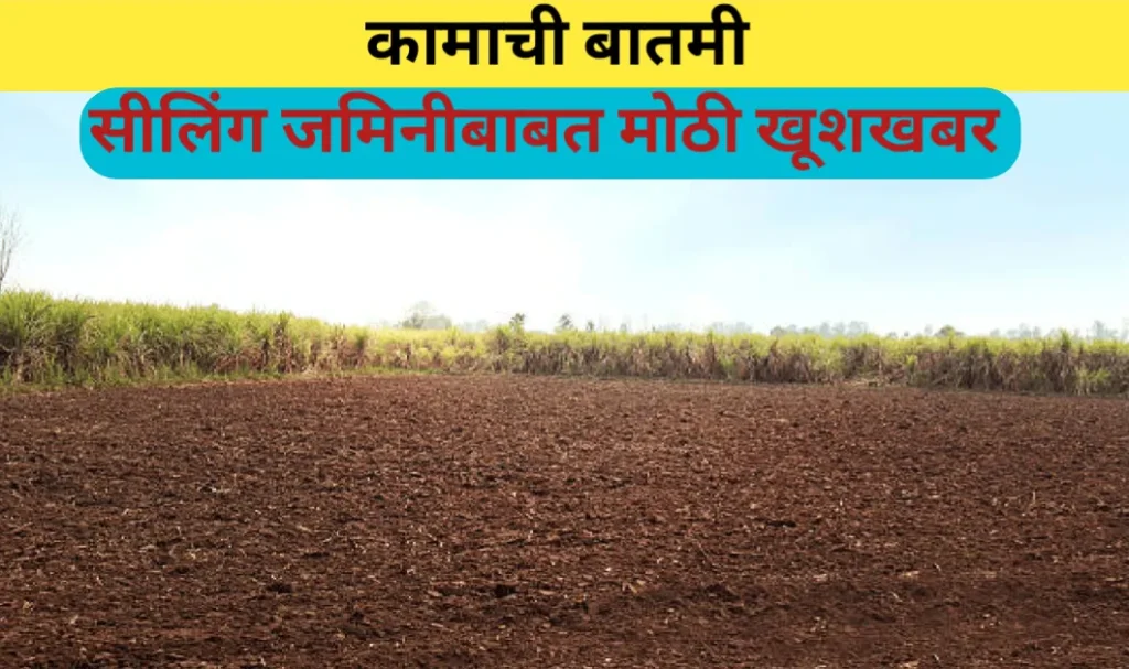 सीलिंग जमिनीबाबत मोठी खूशखबर; काय आहे बातमी? वाचा सविस्तर