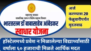 स्वाधार योजनेसाठी अर्ज करण्यास 20 फेब्रुवारीपर्यंत मुदतवाढ