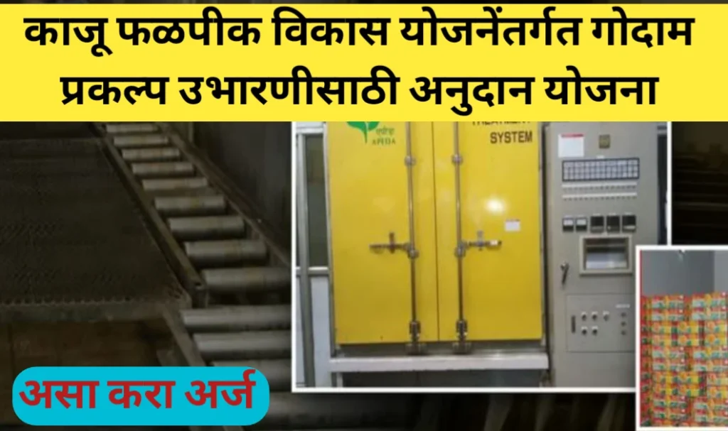 काजू फळपीक विकास योजनेंतर्गत गोदाम प्रकल्प उभारणीसाठी अनुदान योजना