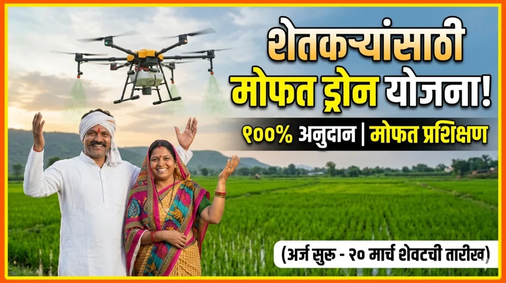 शेतकऱ्यांना ड्रोन संच खरेदीसाठी 100% अनुदान