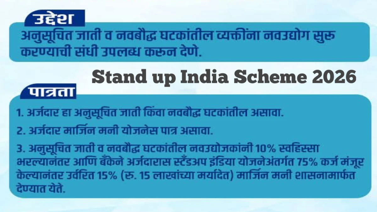 Stand Up India Scheme 2026