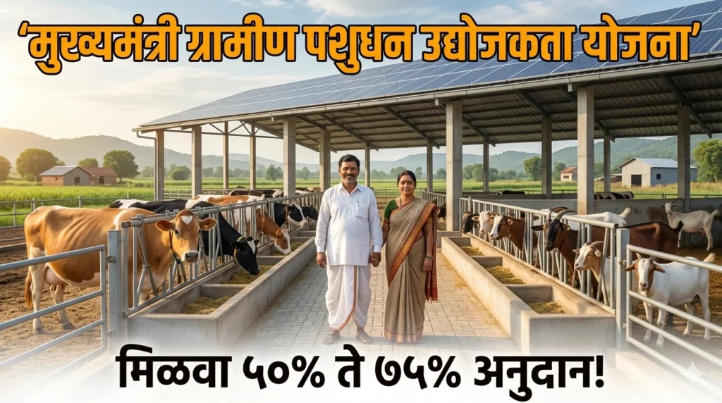 मुख्यमंत्री ग्रामीण पशुधन उद्योजकता योजना 2026: ७५% अनुदान व अर्ज प्रक्रिया