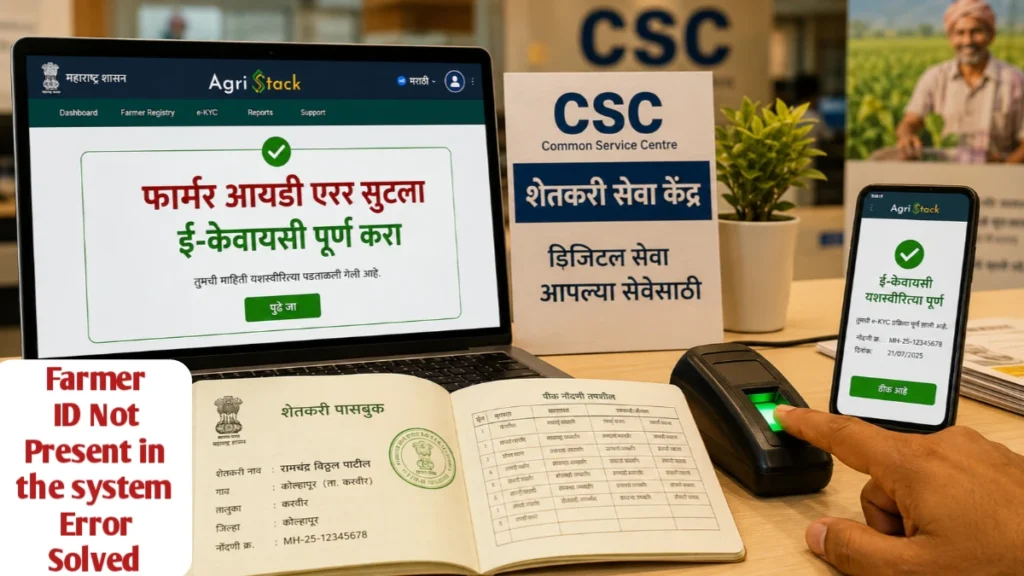 कर्जमाफी आधार ई-केवायसी करताना 'Farmer ID Not Present in the System' एरर येतोय? वाचा कारणे आणि एका मिनिटात सुटणारे १० तोडगे!