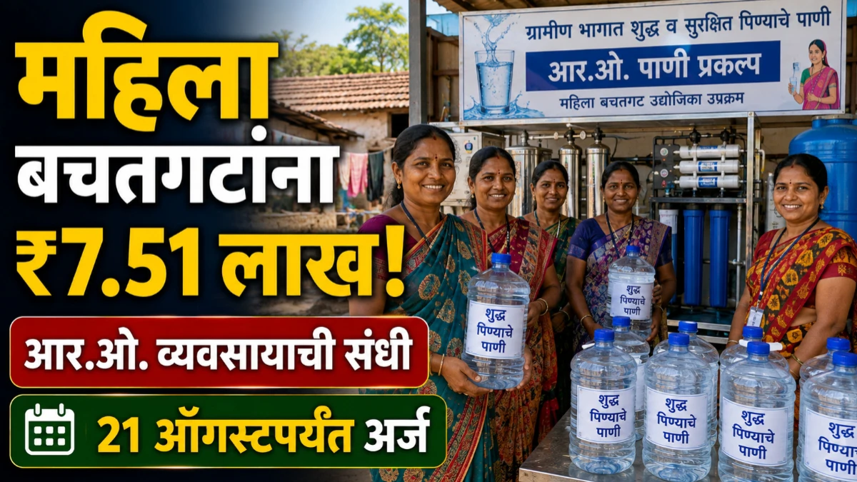 यवतमाळच्या पारधी महिला बचतगट साठी मोठी संधी; आर.ओ. व्यवसायासाठी मिळणार ₹7.51 लाखांचे अर्थसहाय्य