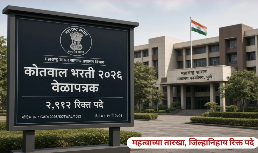 कोतवाल भरती 2026 नवीन वेळापत्रक प्रसिद्ध