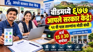 बीड जिल्ह्यात ६७७ नवीन ‘आपले सरकार सेवा केंद्रे’; तरुणांना मोठी संधी, ३० सप्टेंबरपर्यंत अर्ज,