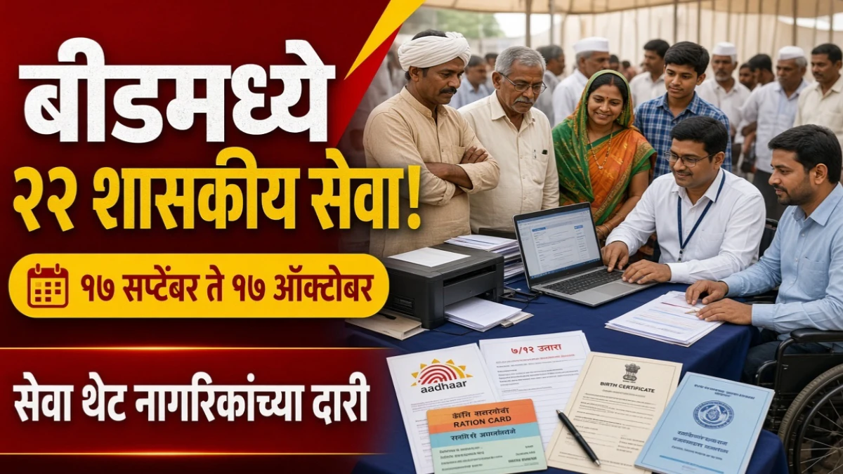 बीडमध्ये सेवा संकल्प अभियान सुरू; २२ शासकीय सेवा नागरिकांच्या दारी, तारीख पाहा