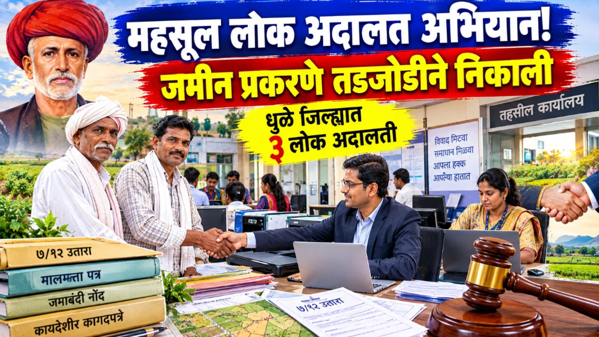 महात्मा ज्योतिराव फुले महसूल लोक अदालत अभियान; जमीन प्रकरणे तडजोडीने निकाली काढण्याची संधी