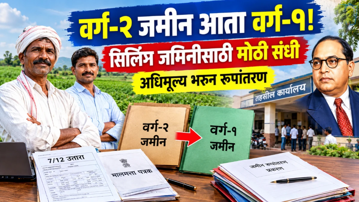 सिलिंग कायद्यातील वर्ग-2 जमीन वर्ग-1 मध्ये रूपांतरण; अधिमूल्य किती? जाणून घ्या