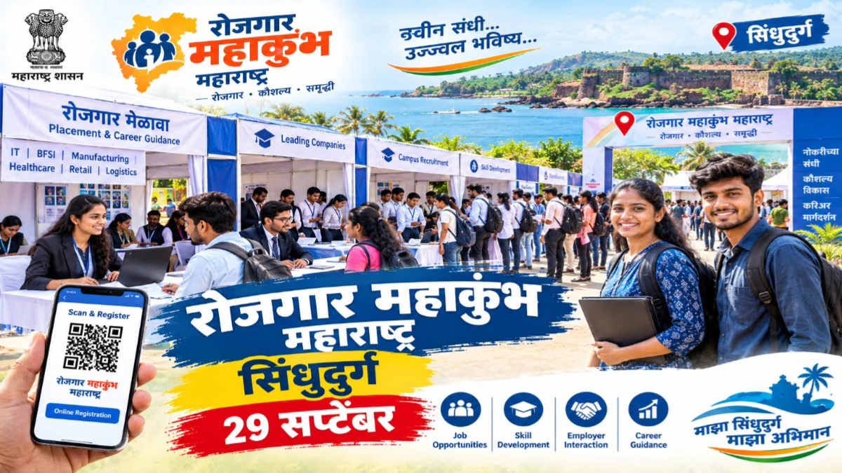 रोजगार महाकुंभ महाराष्ट्र अंतर्गत सिंधुदुर्गात ११ ठिकाणी रोजगार मेळावे