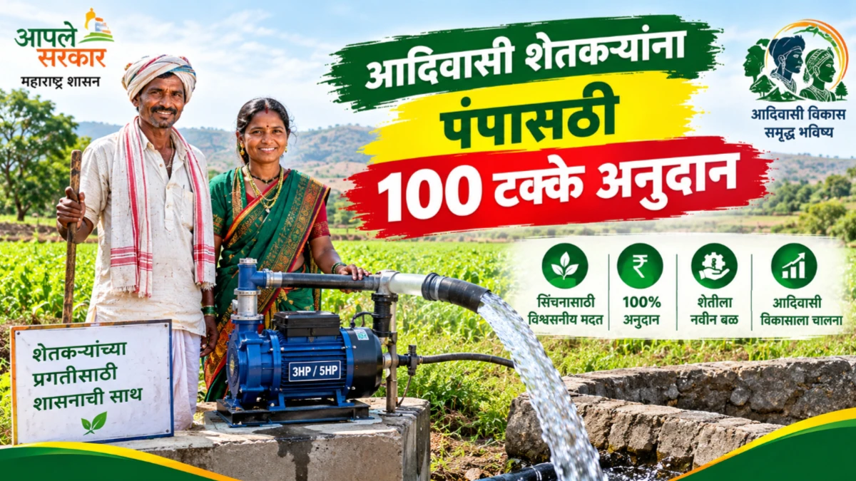 आदिवासी शेतकऱ्यांना पंपासठी १०० टक्के अनुदान योजनेसाठी पात्रता आणि अर्ज प्रक्रिया