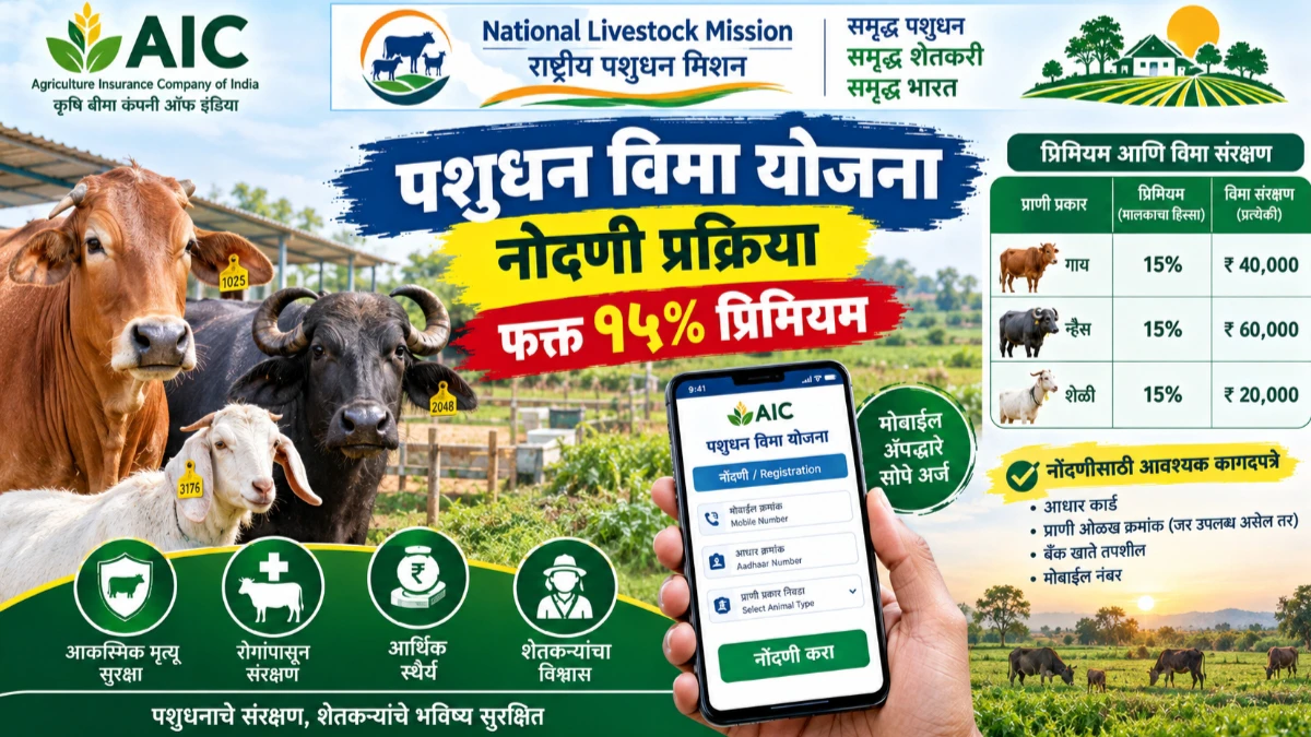 पशुधन विमा योजना नोंदणी प्रक्रिया 2026: राष्ट्रीय पशुधन मिशन अंतर्गत संपूर्ण सुरक्षा