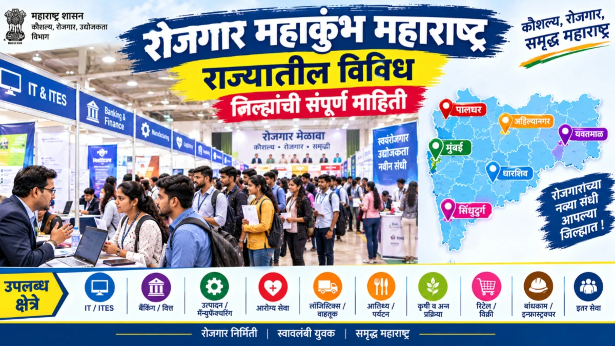 रोजगार महाकुंभ महाराष्ट्र: विविध जिल्ह्यांतील संपूर्ण माहिती एका लेखात
