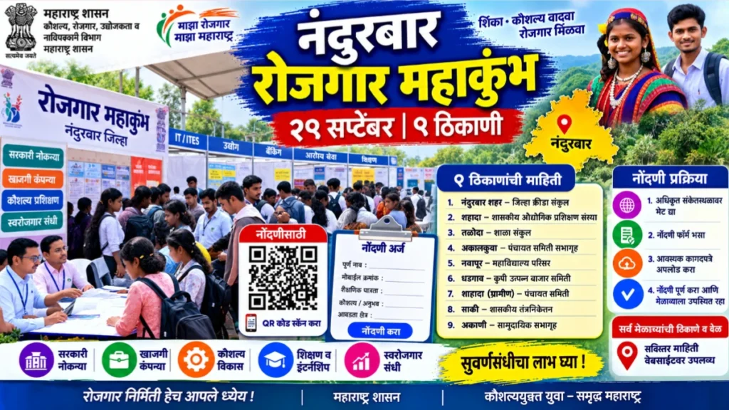 नंदुरबार रोजगार महाकुंभ: विविध ठिकाणी रोजगार मेळावे, अशी करा नोंदणी