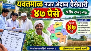 यवतमाळ नजर अंदाज पैसेवारी ४७ पैसे जाहीर: वाचा सविस्तर माहिती