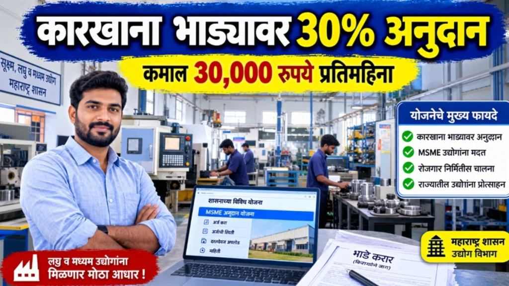फ्लॅटेड फॅक्टरी भाडे अनुदान योजना : सूक्ष्म व लघु उद्योगांना 30 हजारांपर्यंत मासिक मदत