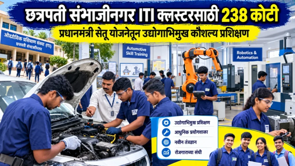 प्रधानमंत्री सेतू योजना : छत्रपती संभाजीनगरच्या आयटीआय क्लस्टरसाठी 238 कोटींची गुंतवणूक