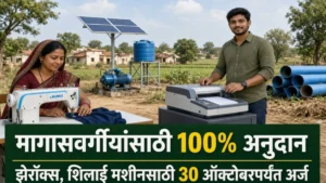मागासवर्गीयांसाठी 100 टक्के अनुदानाच्या योजना; झेरॉक्स, शिलाई मशीनसह विविध योजनांसाठी 30 ऑक्टोबरपर्यंत अर्ज